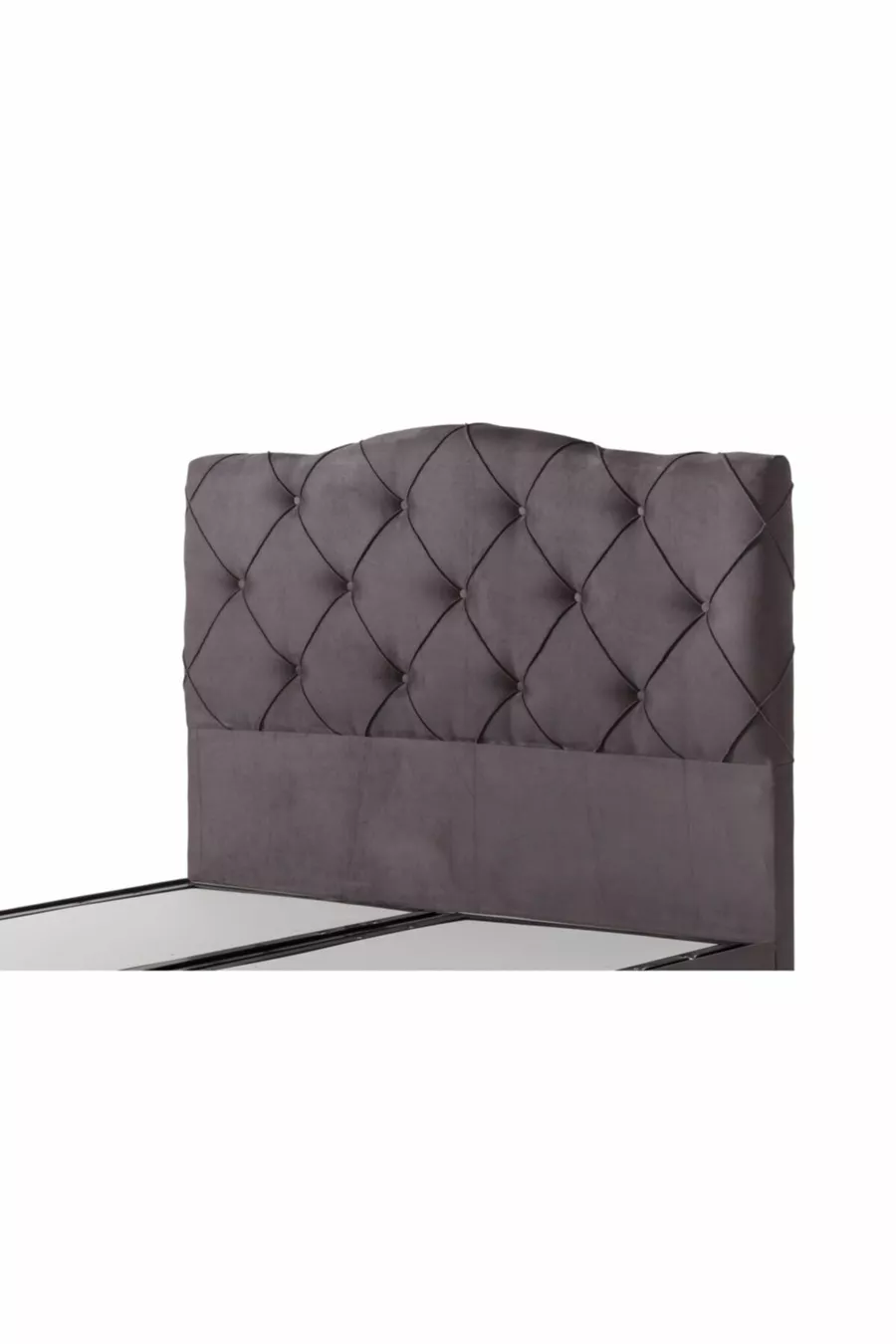 Tête de lit Deluxe double en tissu gris luxueux cm