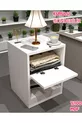 Table de chevet avec serrure et compartiment secret, MDF, livré monté, pas besoin d'assemblage