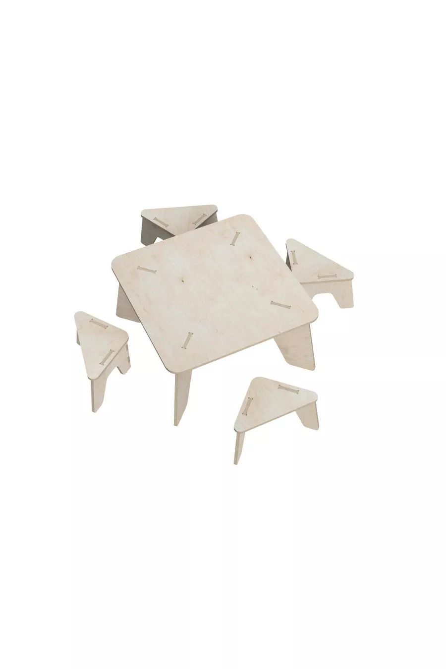 - Ensemble de meubles pour enfants Carré, peinturable, portable, design spécial