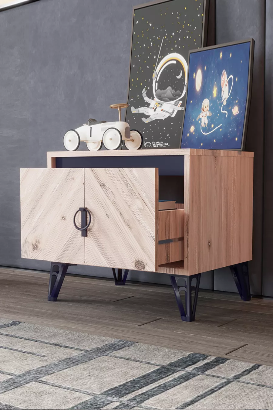 Arda Genç & Ensemble Chambre d'Enfant Pin Atlantique / Bleu Foncé