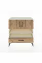 Commode Hyperion 4 étagères 1 tiroir 2 portes Pierre de lune-Épicéa