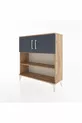 Commode Arges 3 étagères 2 portes Pin-Anthracite