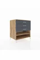 Commode Kronos à une étagère et trois tiroirs en pin-anthracite