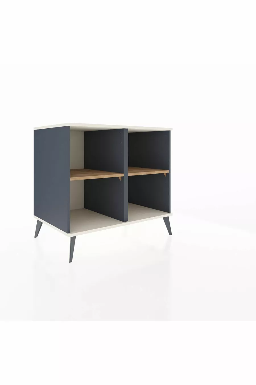 Commode Kronos 2 étagères Anthracite-Pierre de lune/Sapin