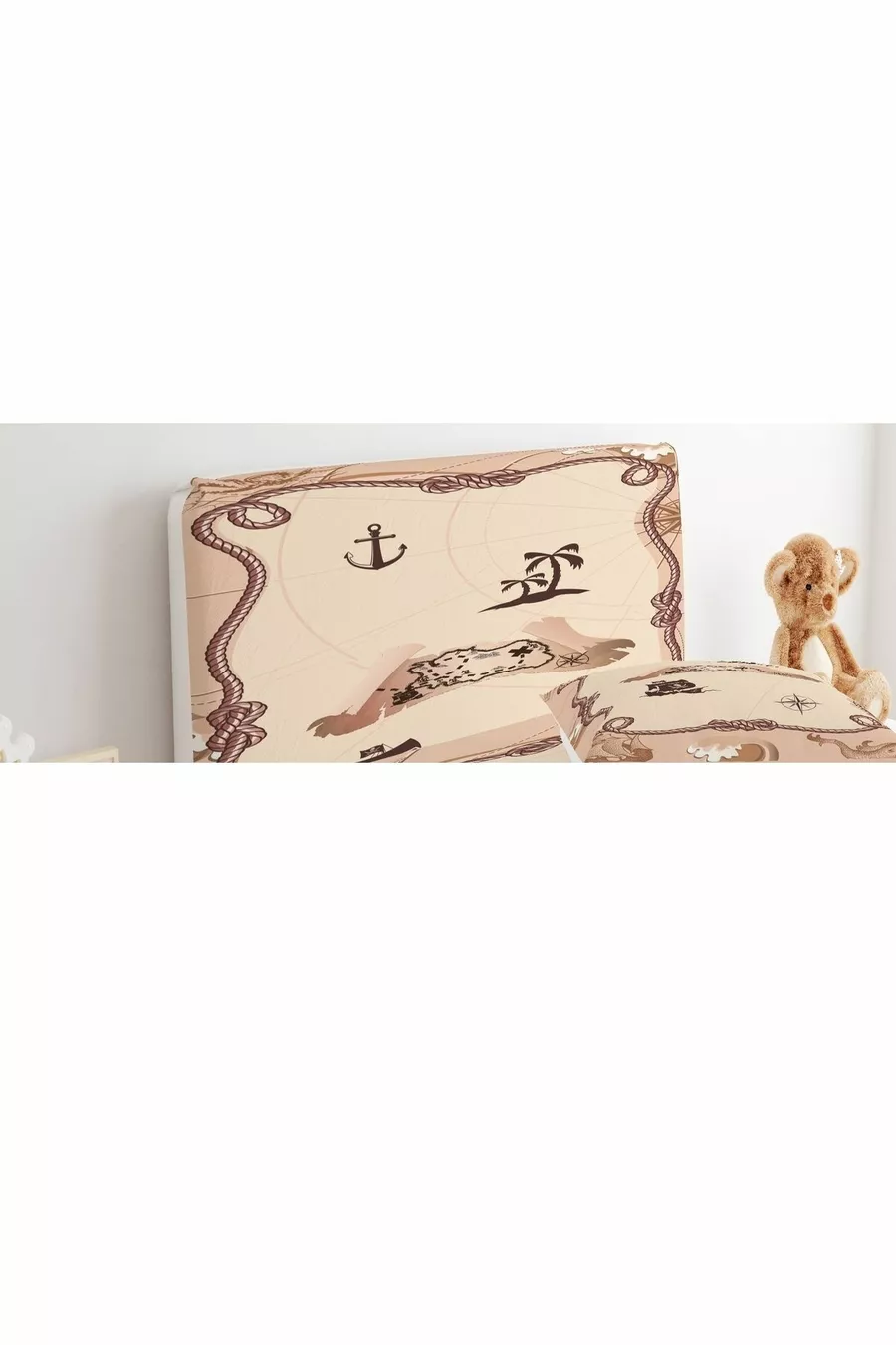 Housse de tête de lit Thème Pirate Carte au Trésor