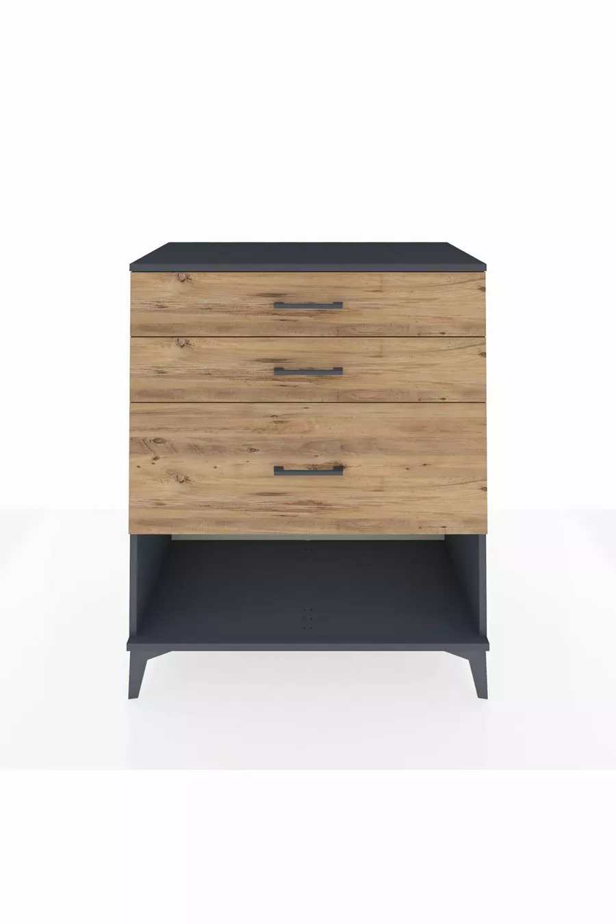 Commode Hyperion 3 tiroirs Anthracite-Sapin