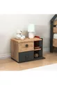 Ensemble de chambre d'enfant Valerin en pin Atlantique anthracite - Bureau, Lit, Bibliothèque, Armoire, Table de chevet