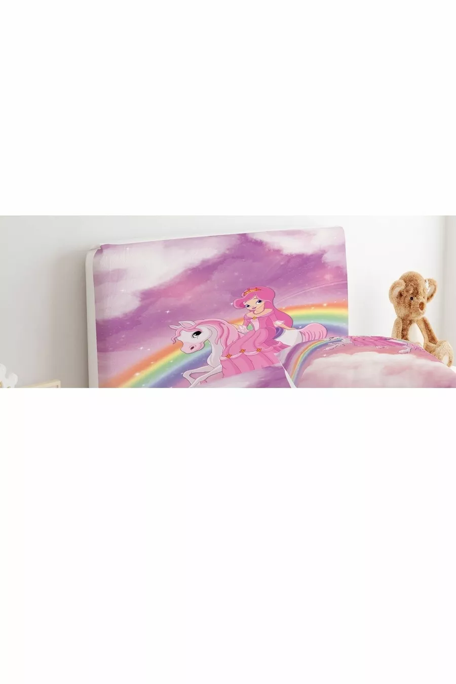 Housse de tête de lit Arc-en-ciel pour fille à cheval
