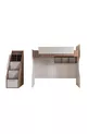 Lit superposé Ranza Milano avec bureau double moderne + 2 matelas Comfort