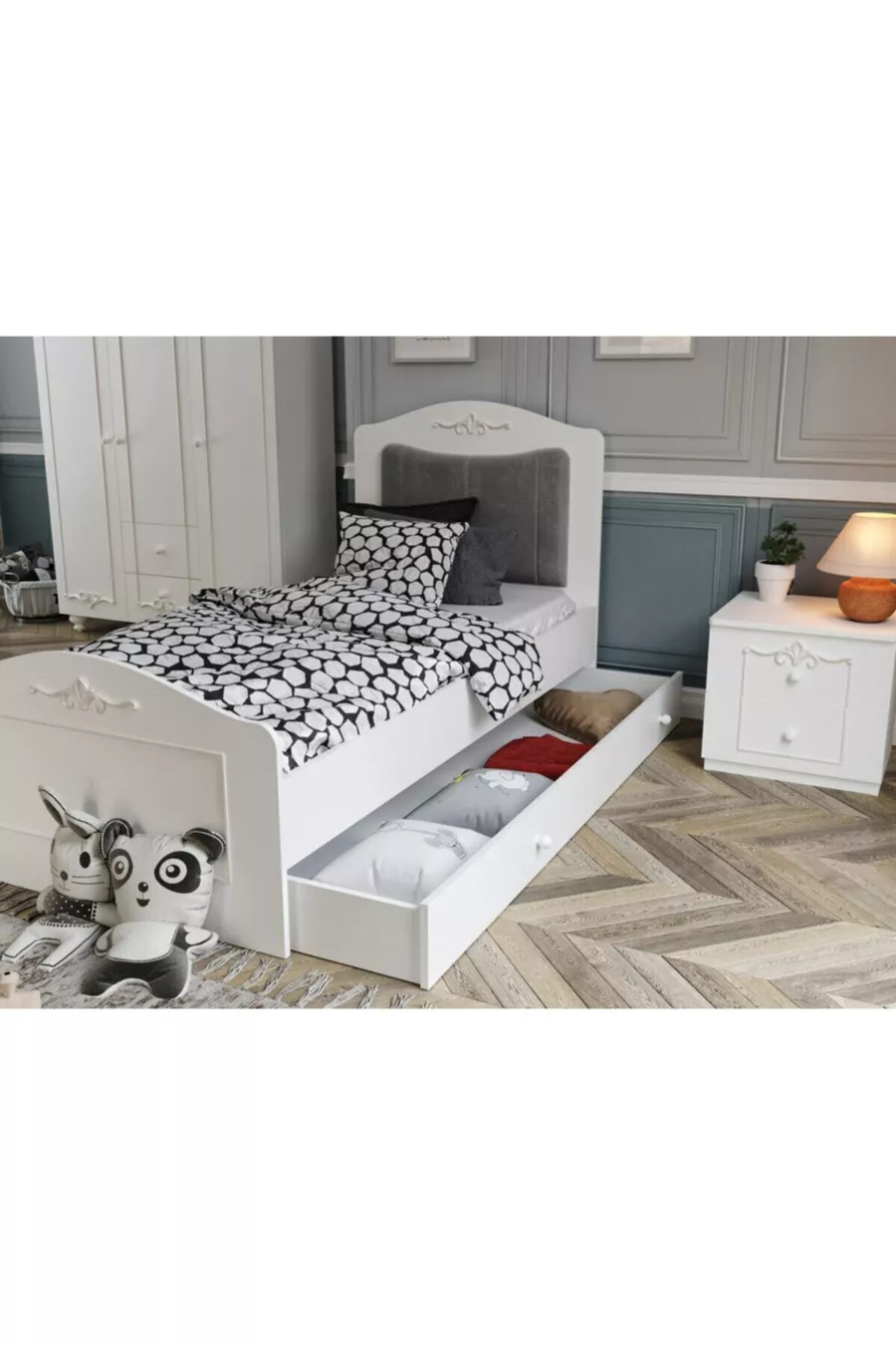 Lit à barreaux romantique pour bébé (%MDF)