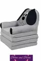 Chaise bébé-enfant pliable avec coussin, lit portable, pouf, tissu en duvet, motif chien