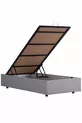 Riga Lit Simple en MDF, Gris Clair (Hors Tête de Lit et Matelas)