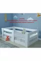 Lit Montessori compatible Matériau MDF blanc brillant pour enfant avec sommier et tête de lit