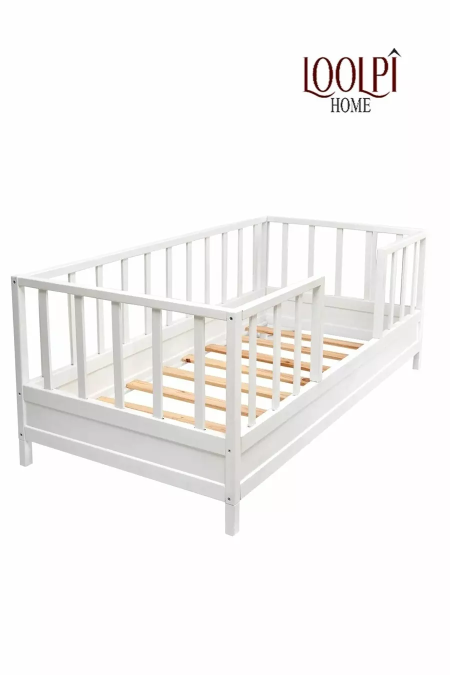 Lit pour bébé et enfant unisexe en bois naturel