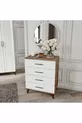 Ensemble de chambre à coucher en MDF complet Paris à 6 portes, pin Atlantique blanc (avec sommier)