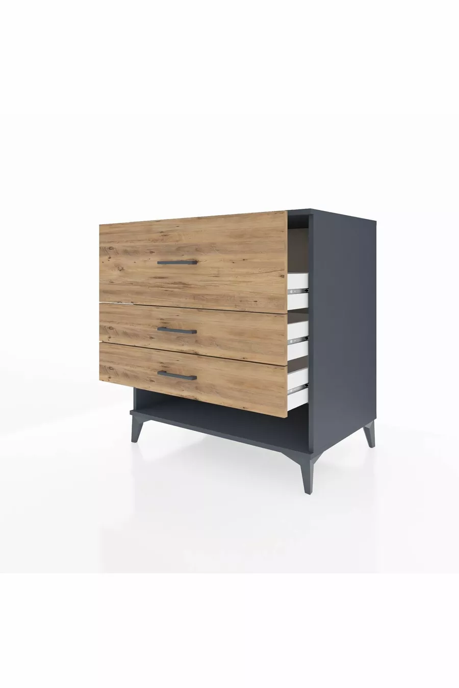 Commode Kronos 3 tiroirs Anthracite-Pin