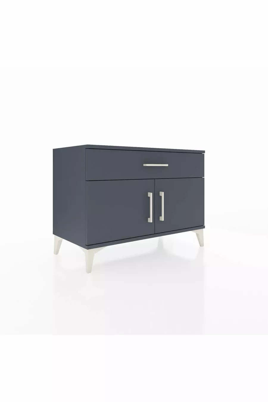 Commode Hyperion à une étagère, un tiroir et deux portes, Anthracite-Anthracite