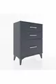 Chevet Arges 3 tiroirs Anthracite-Anthracite