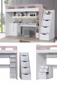 Lit superposé, bureau et bibliothèque Troya - Rose