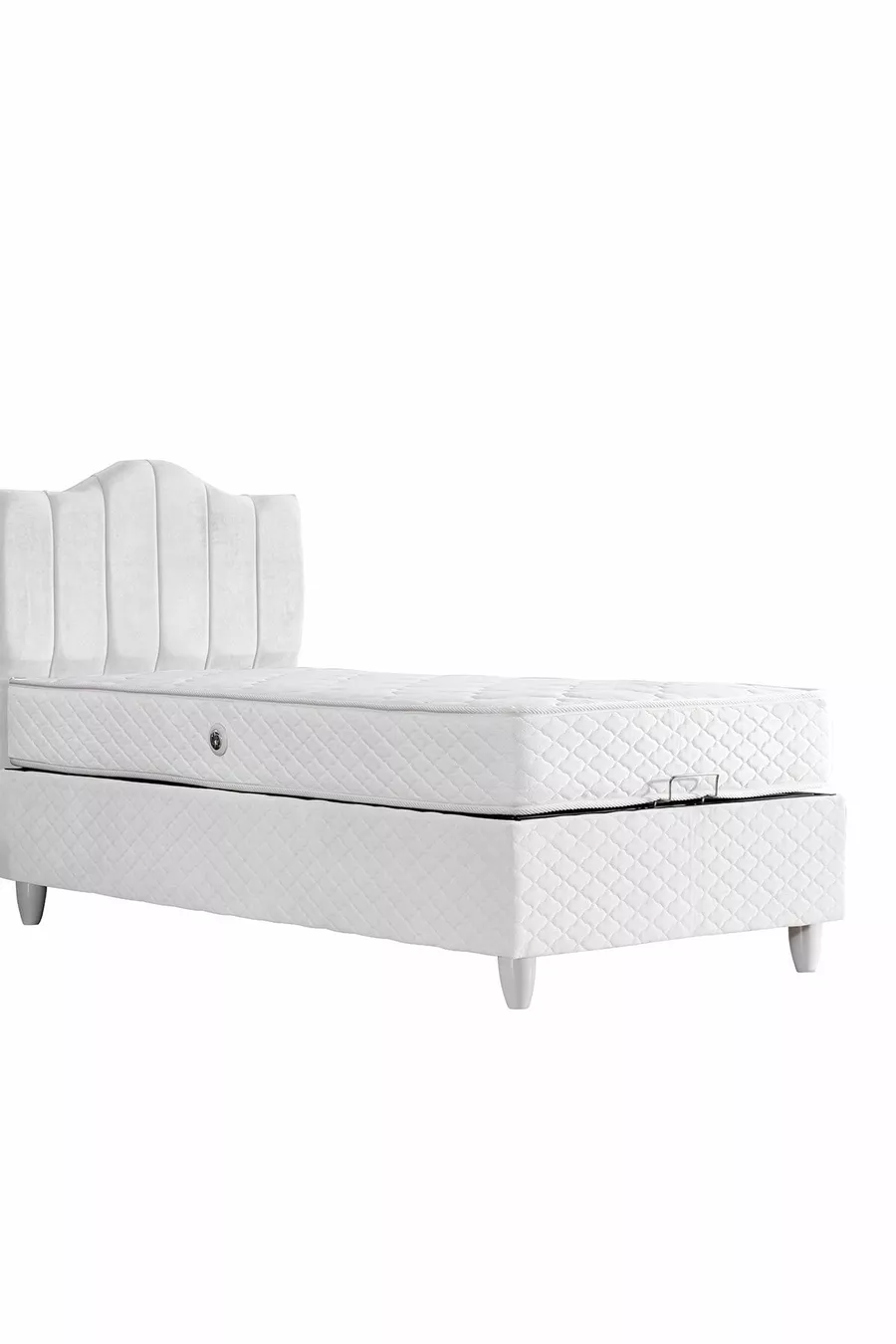 Sommier, Ensemble Double Tendence, Tête de lit simple - Blanc