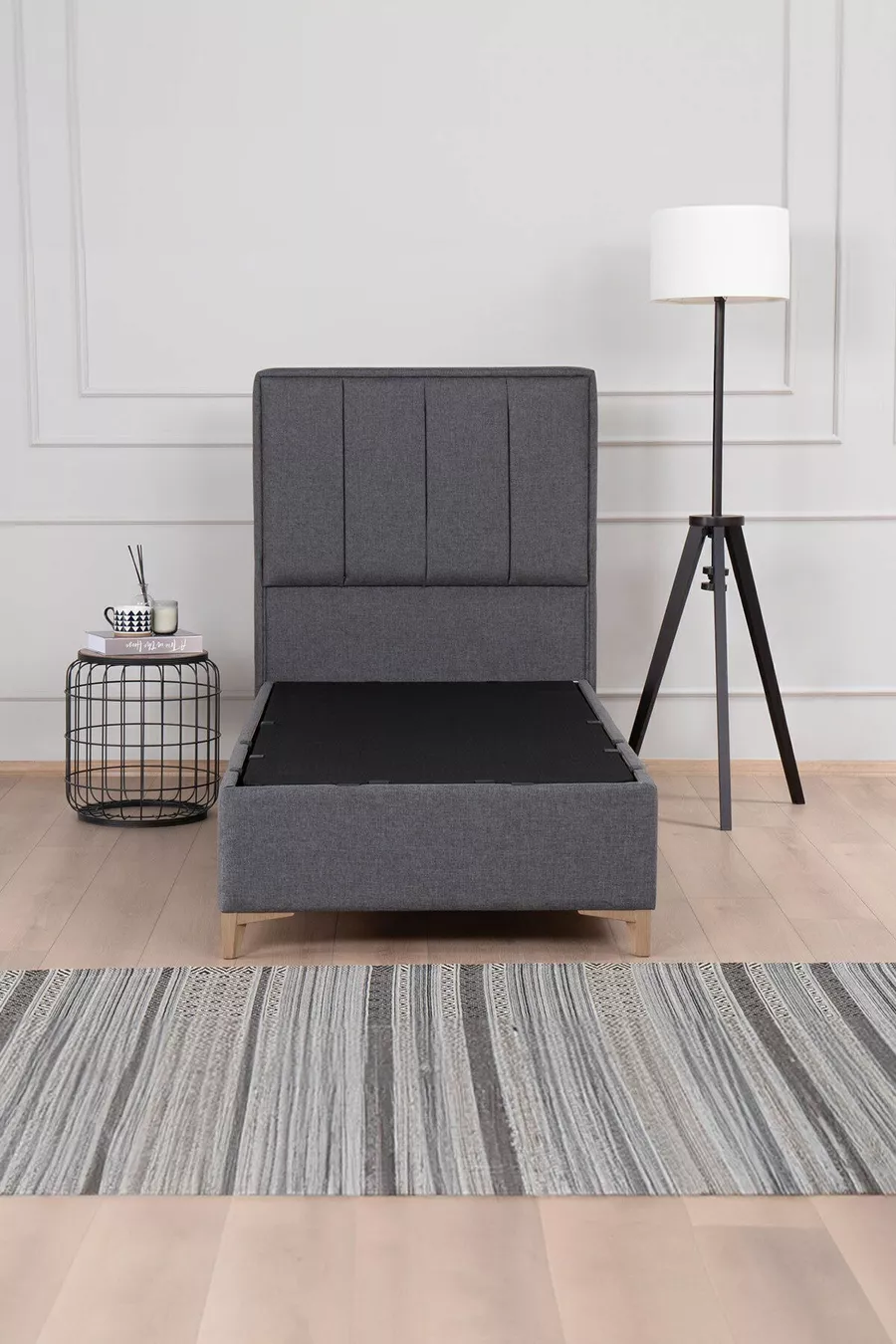 Lit coffre Gold Therapy Anthracite (TÊTE DE LIT ET MATELAS NON INCLUS)