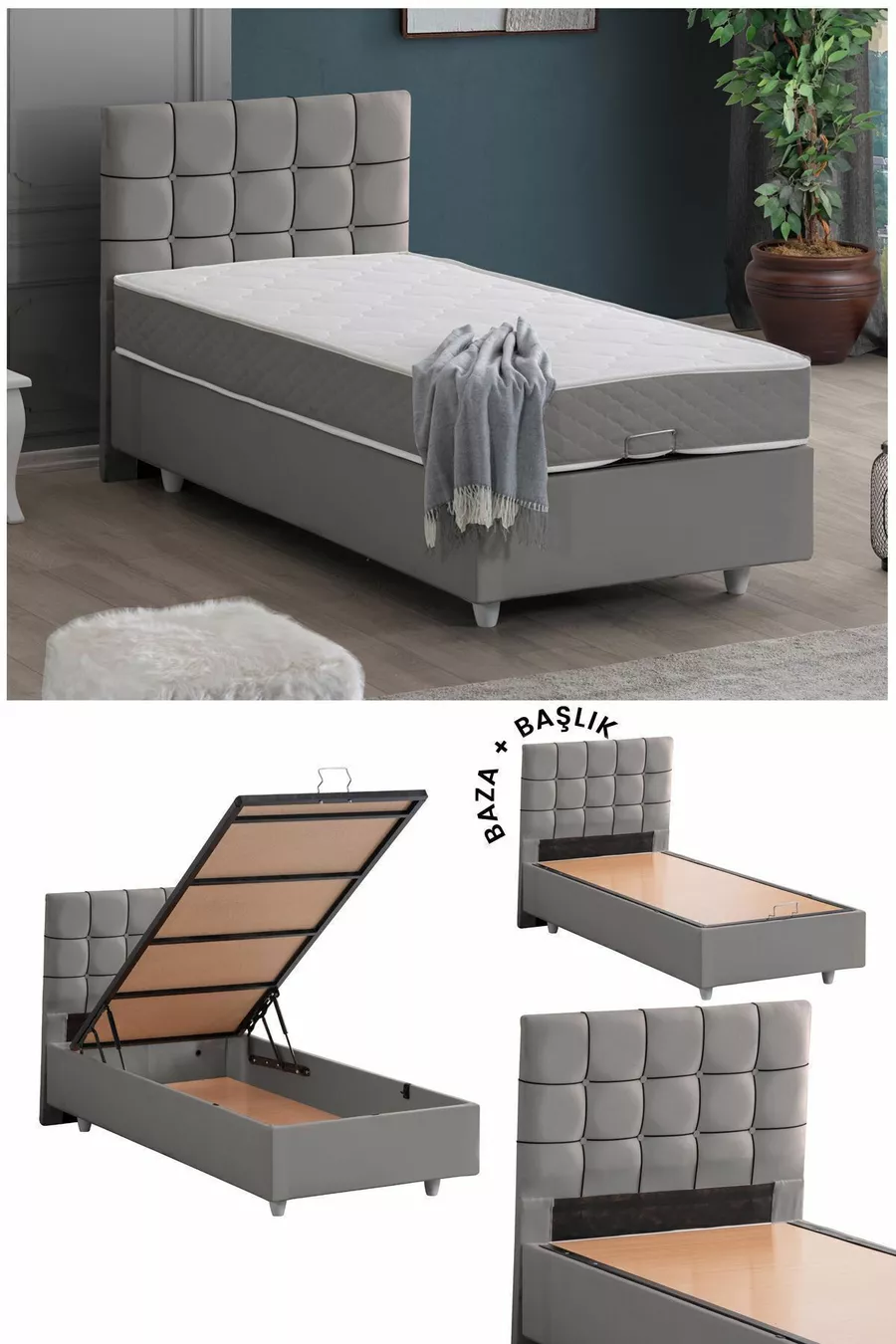 Ensemble double Tavira, ensemble tête de lit pour lit simple