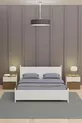 Lit double moderne GM en bois et métal, entièrement blanc