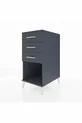 Table de chevet Kronos à 3 tiroirs Anthracite-Anthracite
