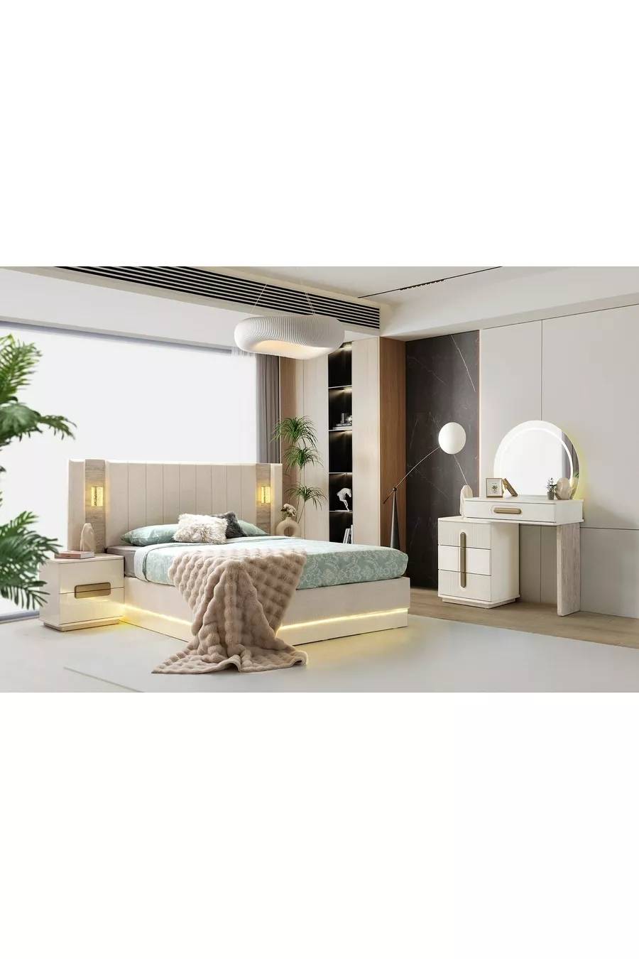 ENSEMBLE DE CHAMBRE À COUCHER ZEN À BASE DE MDF