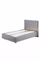 Sofia Ensemble Literie Comfort avec Cadre et Tête de Lit Simple Gris Clair