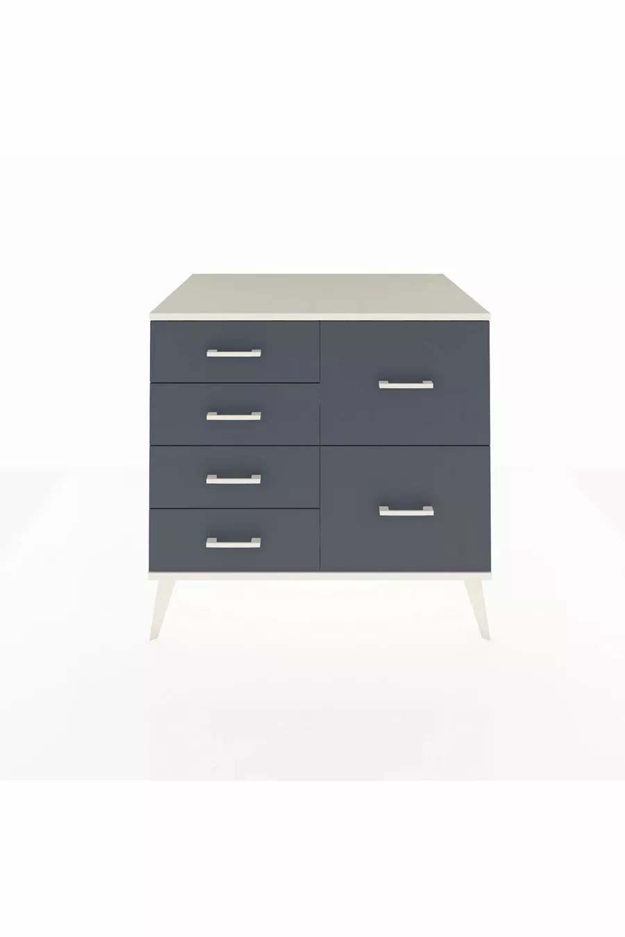 Commode Kronos 6 tiroirs Pierre de lune/Pierre de lune/Anthracite