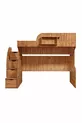 Lits superposés, Bureau avec armoire Litera, Noyer foncé