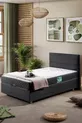 Ensemble Lit Simple Sofia avec Tête de Lit et Sommier Double Anthracite