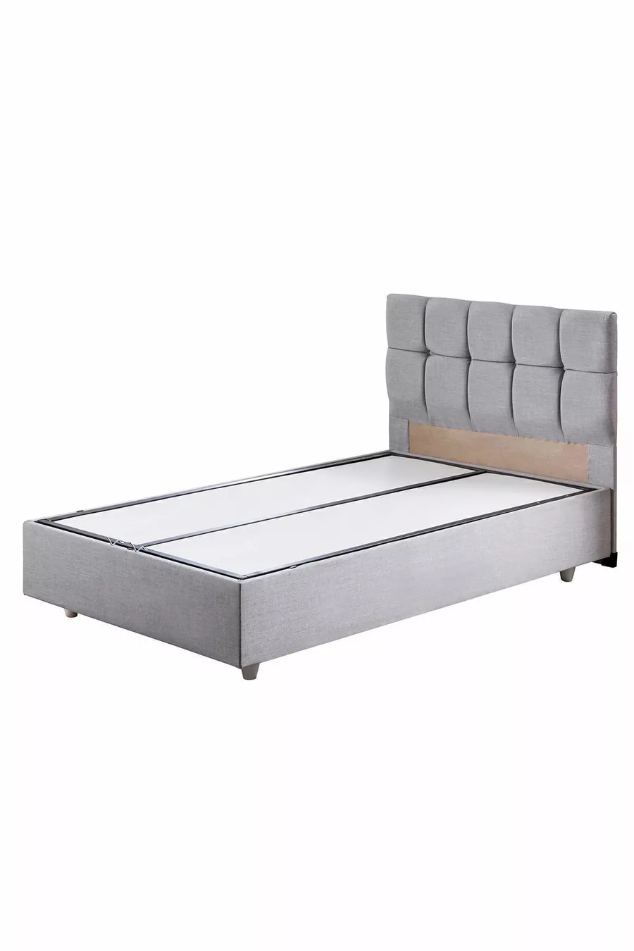 Set Berlin Double, Ensemble Tête de Lit et Cadre Simple - Gris Clair