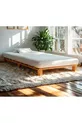Lit plateforme en bois massif cm X cm, couleur noyer cm X cm, couleur noyer massif