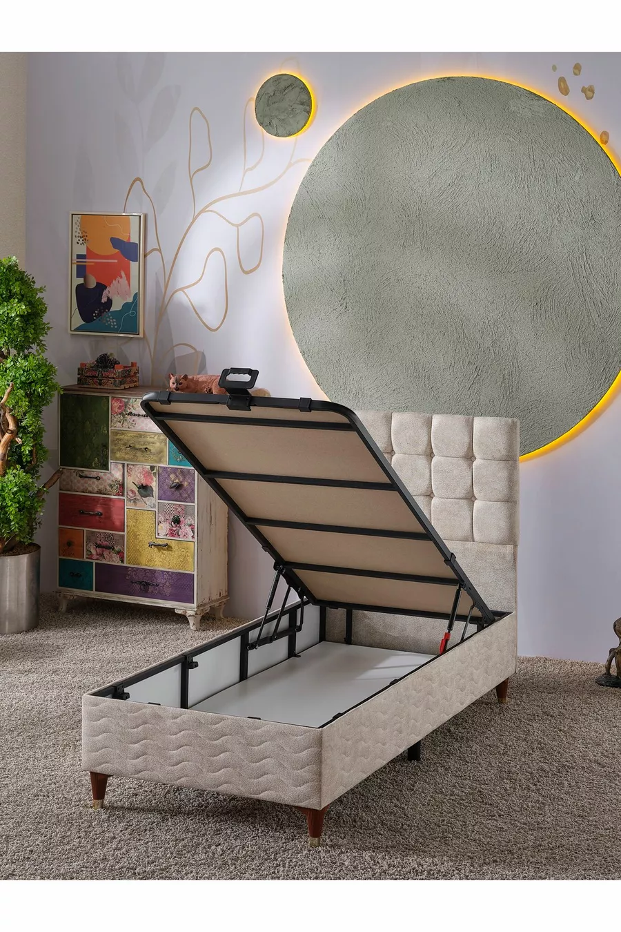 Ensemble Bengü pour une personne 3 pièces Lit + Sommier + Tête de lit