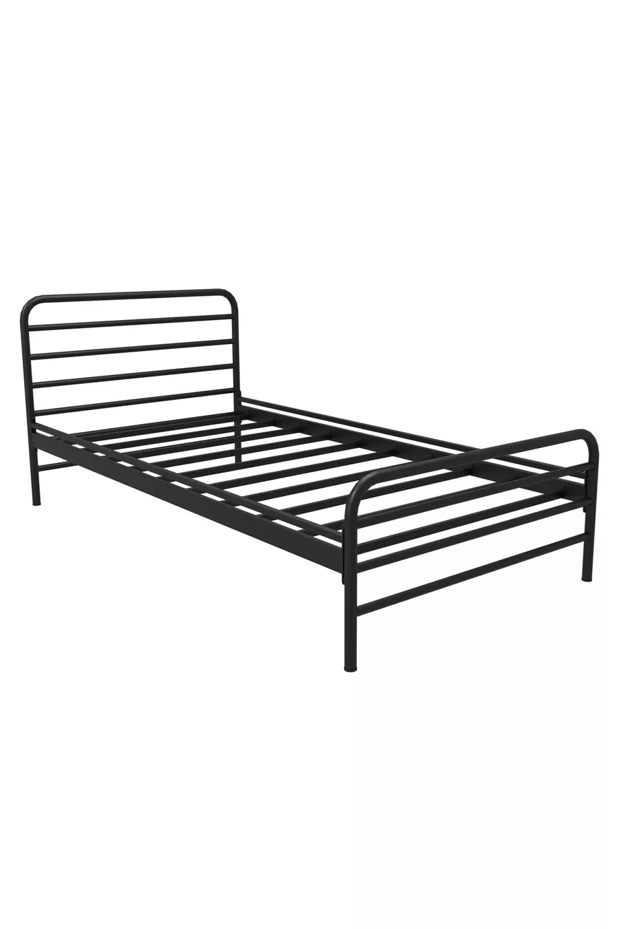 Lit en métal Milas pour une personne, noir, en fer forgé