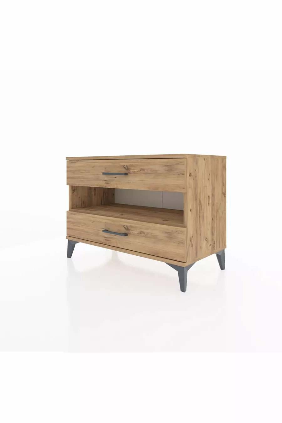 Commode Hyperion à une étagère et 2 tiroirs en pin-pin