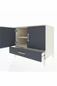 Commode Kronos avec 2 étagères, 1 tiroir et 2 portes, Pierre de Lune-Anthracite