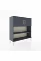 Commode Arges 3 étagères 2 portes Anthracite-Anthracite