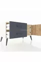 Commode Hyperion à une étagère, 2 tiroirs et une porte, Pierre de Lune-Pin/Anthracite