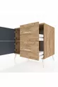 Commode Kronos à une étagère, 2 tiroirs et 2 portes, Pin-Anthracite/Pin
