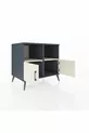 Commode Kronos 2 étagères 2 portes Anthracite-Pierre de lune