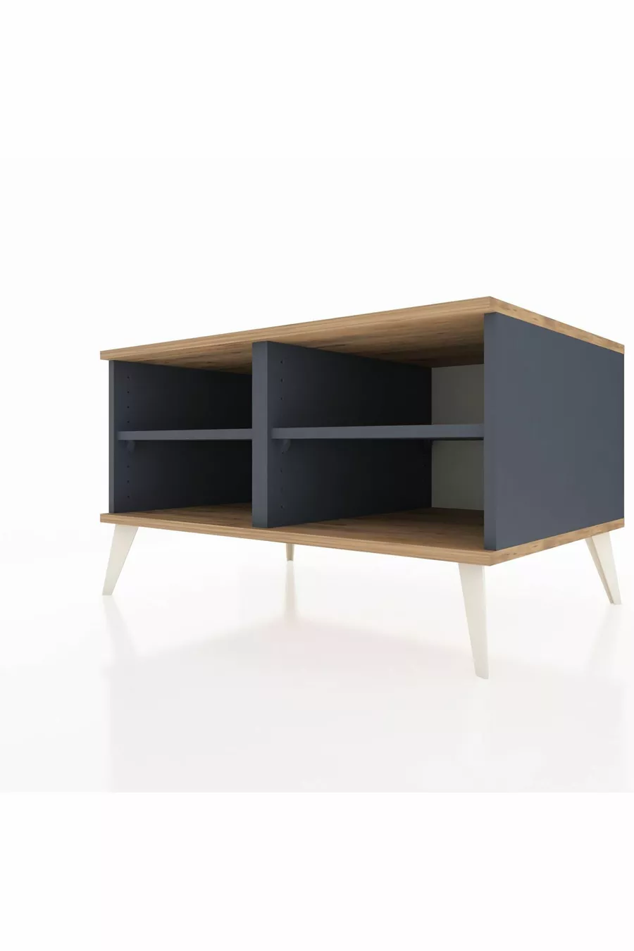 Commode Kronos 2 étagères Anthracite-Sapin/Anthracite
