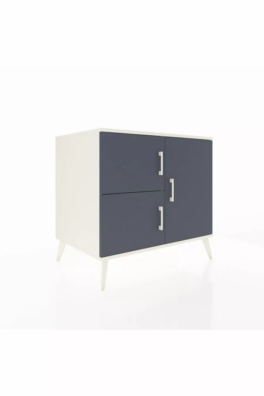 Commode Kronos 2 étagères 3 portes Pierre de lune-Anthracite