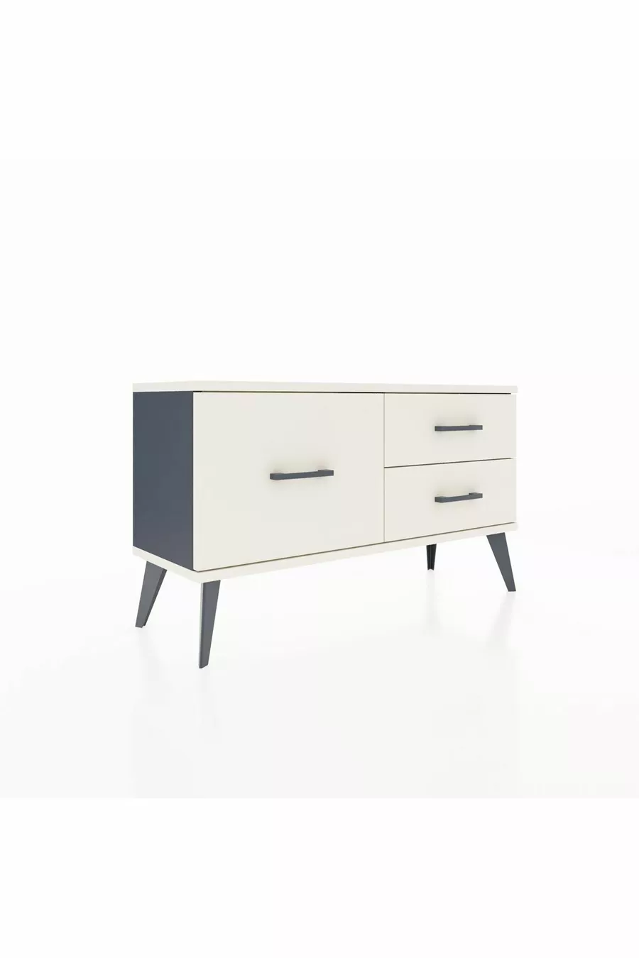 Commode Arges 3 tiroirs Anthracite-Pierres de lune