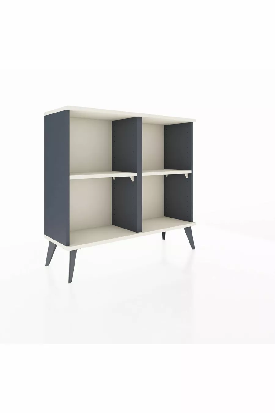 Commode Arges 2 étagères Anthracite-Pierre de lune