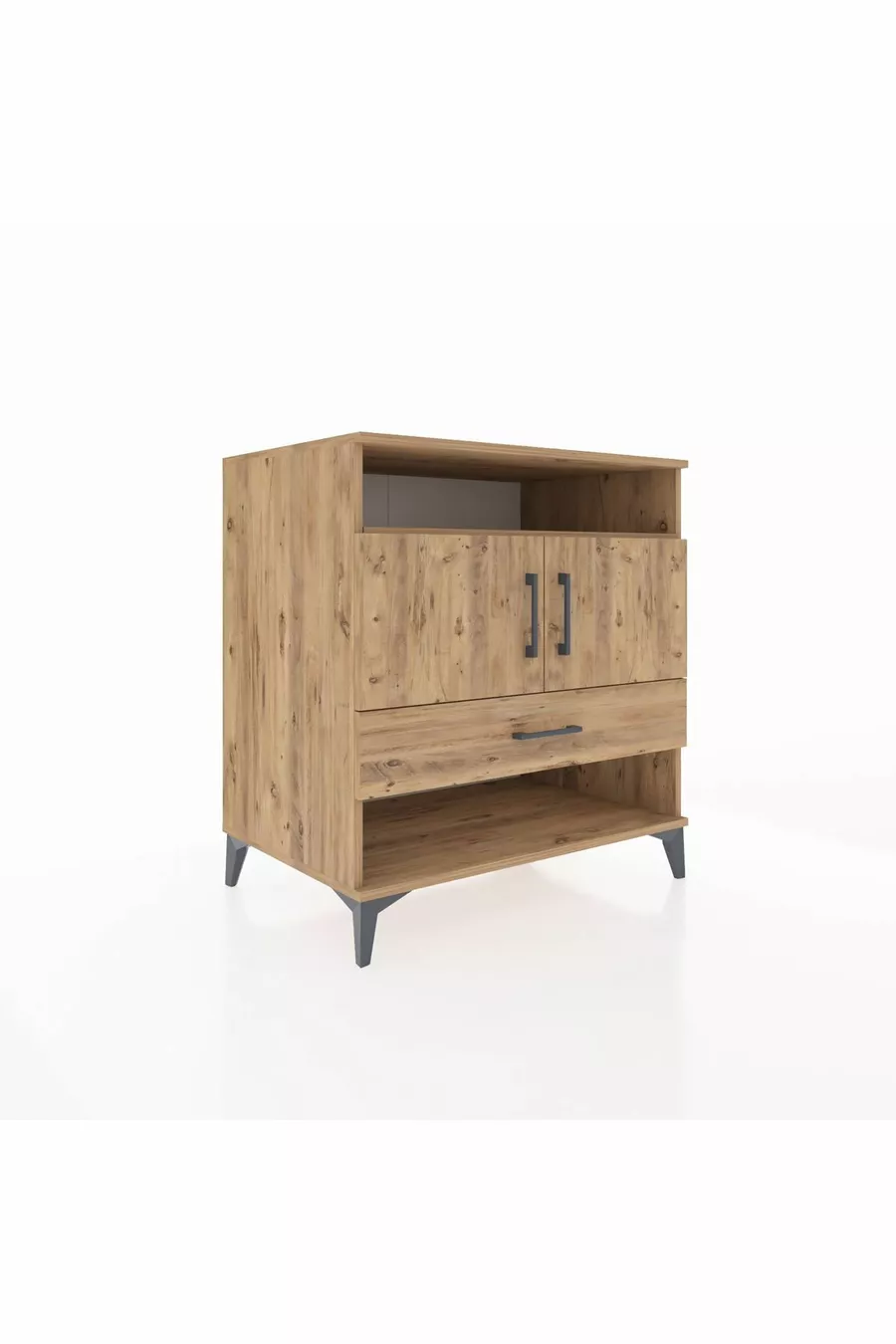 Commode Kronos 3 étagères 1 tiroir 2 portes Pin-Pin