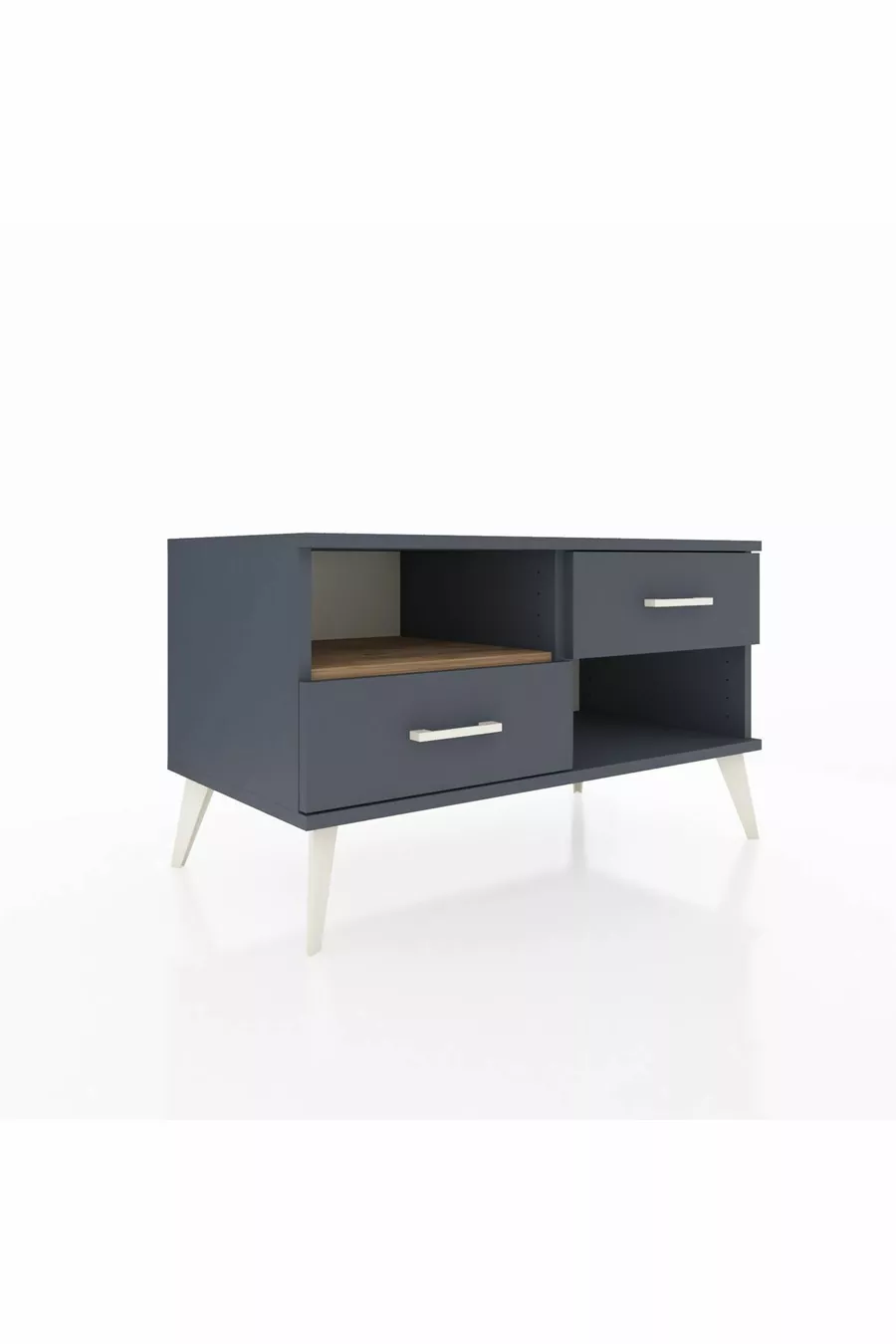 Commode Hyperion à une étagère et 2 tiroirs Anthracite-Sapin/Anthracite