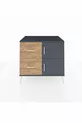 Commode Kronos à une étagère, 2 tiroirs, 2 portes Anthracite-Anthracite/Sapin